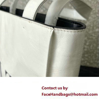 Valentino VLTN Tote bag in Crinkled Leather 0047 White 2023