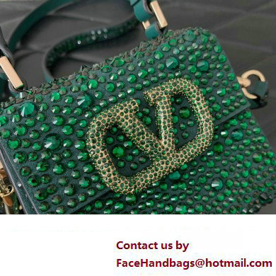 Valentino VSLING micro handbag Green WITH SPARKLING EMBROIDERY 2023