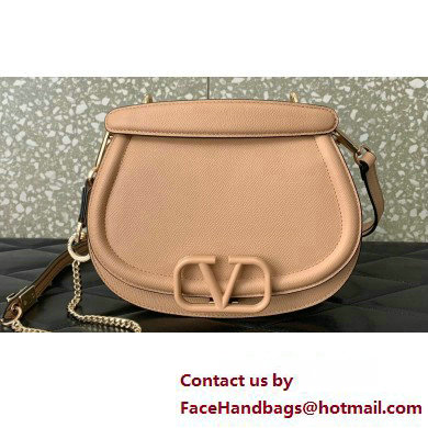 Valentino VSling Shoulder Bag in Grainy Calfskin With Tone-On-Tone Enamel 8030 Nude 2023