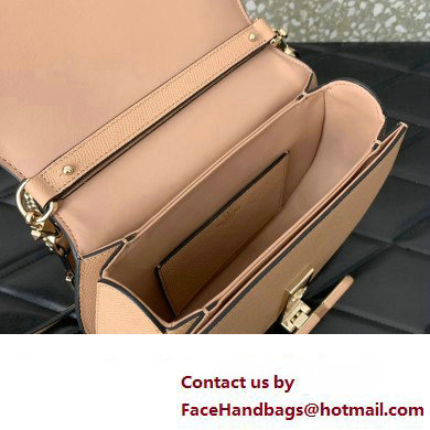 Valentino VSling Shoulder Bag in Grainy Calfskin With Tone-On-Tone Enamel 8030 Nude 2023