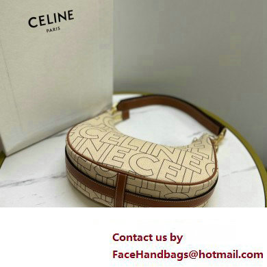 celine Medium Ava Strap Bag in TEXTILE WITH CELINE ALL-OVER print Natural / Tan 2023