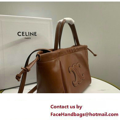 celine SMALL CABAS DRAWSTRING CUIR TRIOMPHE in Smooth Calfskin Tan 2023