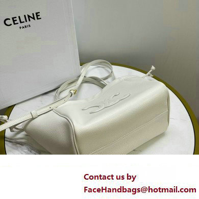 celine SMALL CABAS DRAWSTRING CUIR TRIOMPHE in Smooth Calfskin white 2023