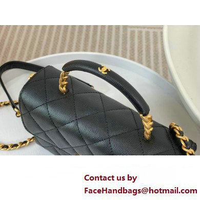chanel Grained Calfskin mini top handle bag black AS3982 2023