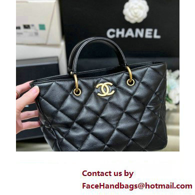 chanel black calfskin shopping tote bag AS4188 2023