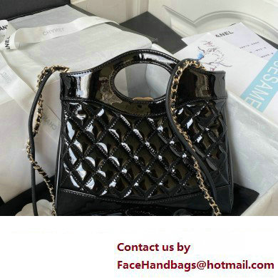 chanel mini 31 bag in patent leather AS4133 BLACK 2023