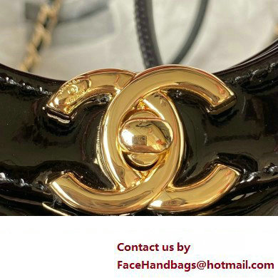 chanel mini 31 bag in patent leather AS4133 BLACK 2023