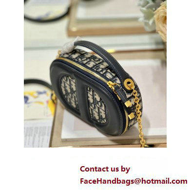 dior Blue Dior Oblique Jacquard CD Signature Oval Camera Bag 2023