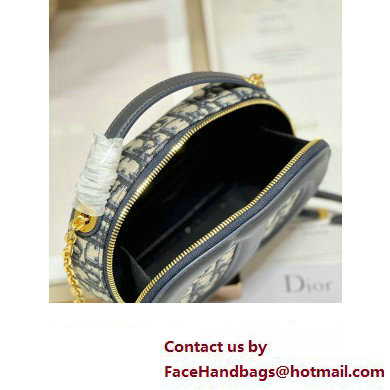 dior Blue Dior Oblique Jacquard CD Signature Oval Camera Bag 2023