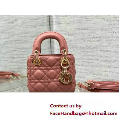 dior Lady Dior Micro Bag in rust-colored Cannage Lambskin 2023