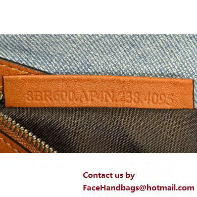 fendi Light blue denim medium Baguette bag with FF embroidery 2023