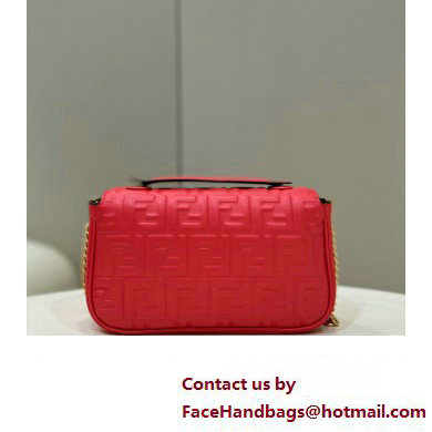 fendi medium Baguette Chain Midi bag in nappa leather red 2023
