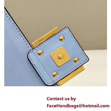 fendi medium Baguette Chain Midi bag in nappa leather sky blue 2023