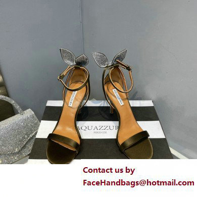 Aquazzura Heel 10.5cm Bow Tie Crystal Sandals Bronze 2023 - Click Image to Close