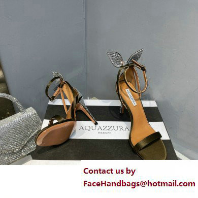 Aquazzura Heel 10.5cm Bow Tie Crystal Sandals Bronze 2023 - Click Image to Close