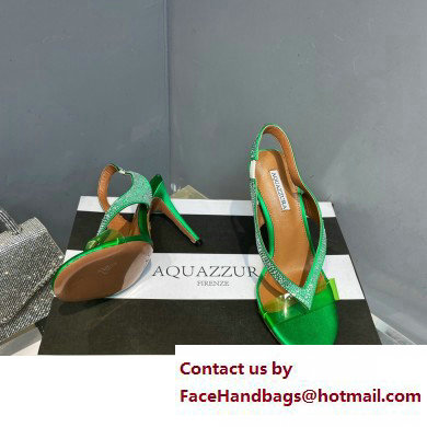 Aquazzura Heel 10.5cm Izzy Plexi Sandals Green 2023