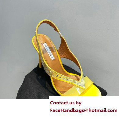 Aquazzura Heel 10.5cm Izzy Plexi Sandals Yellow 2023