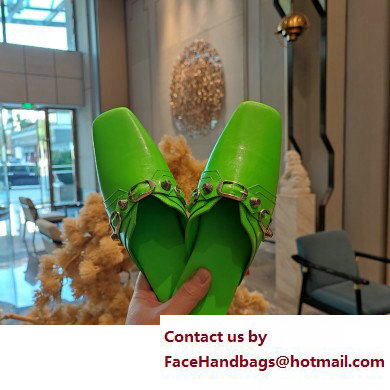 Balenciaga Heel 2.5cm Cosy Cagole Mules Green 2023 - Click Image to Close