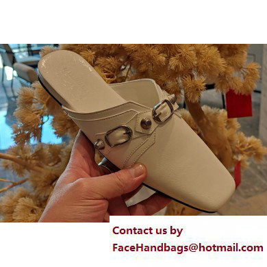 Balenciaga Heel 2.5cm Cosy Cagole Mules White 2023 - Click Image to Close