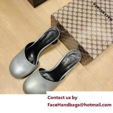 Balenciaga Heel 4.5cm Round toe Mules Silver 2023 - Click Image to Close