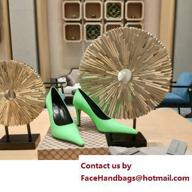 Balenciaga Heel 9cm Back BB Pumps Green 2023 - Click Image to Close