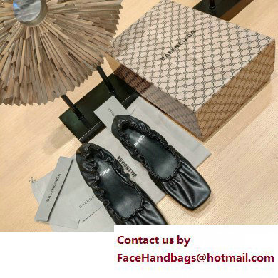 Balenciaga Heel Scrunch Knife leather Pumps Black 2023 - Click Image to Close