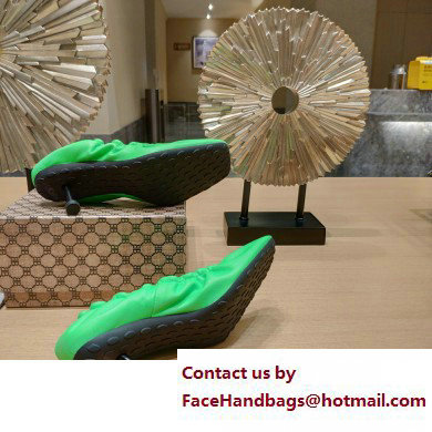 Balenciaga Heel Scrunch Knife leather Pumps Green 2023 - Click Image to Close
