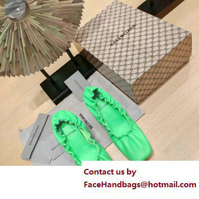 Balenciaga Heel Scrunch Knife leather Pumps Green 2023 - Click Image to Close