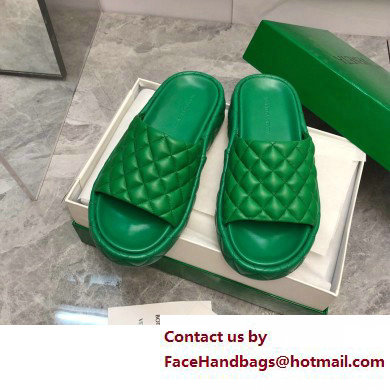 Bottega Veneta Padded Quilted leather flat Sandals Green 2023