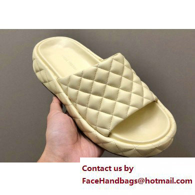 Bottega Veneta Padded Quilted leather flat Sandals Yellow 2023