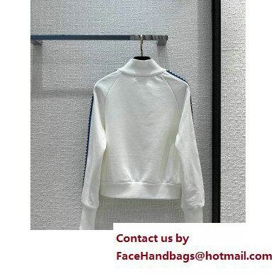 CHANEL WHITE NO.5 JERSEY COAT 2023 SPRING