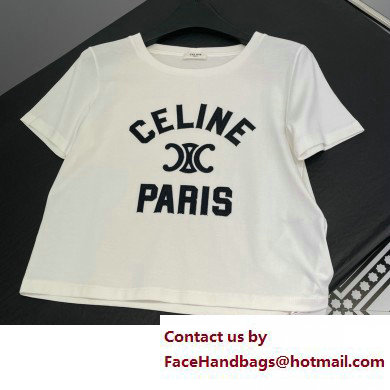 Celine Paris t-shirt in cotton jersey OFF WHITE / BLACK 2023