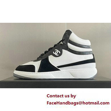 Chanel CC Logo High Top Sneakers Fabric and Suede Calfskin 03 2023