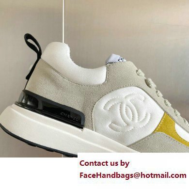 Chanel CC Logo Sneakers Fabric and Suede Calfskin 01 2023