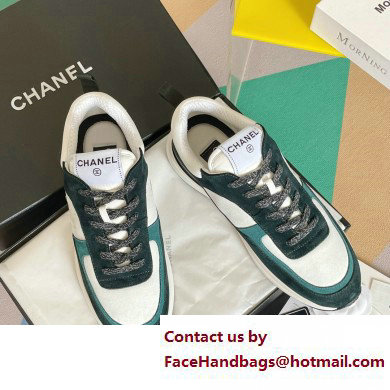 Chanel CC Logo Sneakers Fabric and Suede Calfskin 02 2023 - Click Image to Close