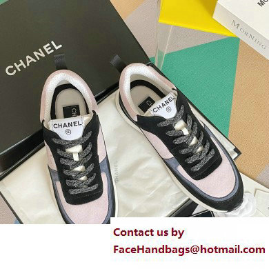 Chanel CC Logo Sneakers Fabric and Suede Calfskin 03 2023 - Click Image to Close