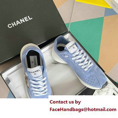 Chanel CC Logo Sneakers Suede Calfskin 04 2023