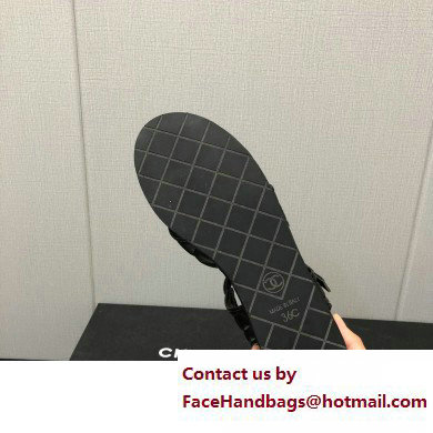 Chanel Heel 5cm CC Logo Sandals G39918 Leather Black 2023