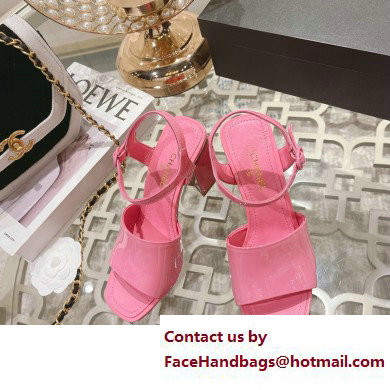 Chanel Heel 7.5cm Patent Leather Sandals Pink 2023