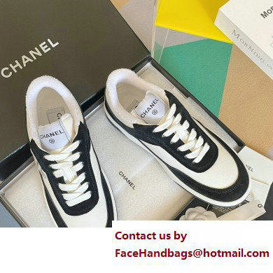 Chanel Logo Sneakers Suede Calfskin 01 2023