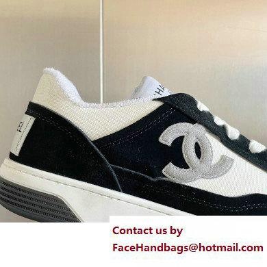 Chanel Logo Sneakers Suede Calfskin 01 2023