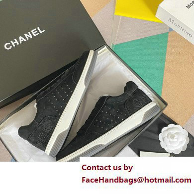 Chanel Logo Sneakers Suede Calfskin 05 2023