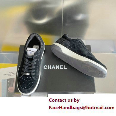 Chanel Logo Sneakers Suede Calfskin 05 2023
