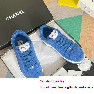 Chanel Logo Sneakers Suede Calfskin 10 2023
