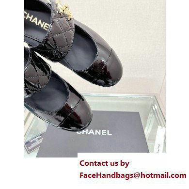 Chanel Patent Goatskin Mary Janes Black G39732 2023
