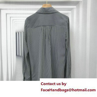 Chanel White/Black Striped silk shirt spring 2023