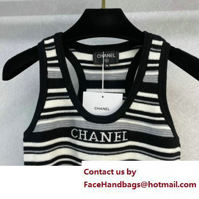 Chanel White/Black stripped VEST spring 2023