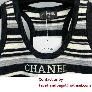 Chanel White/Black stripped VEST spring 2023