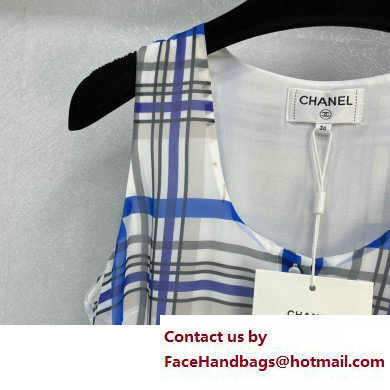 Chanel blue check dress spring 2023 - Click Image to Close