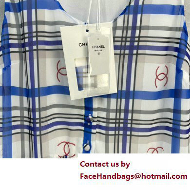 Chanel blue check dress spring 2023 - Click Image to Close
